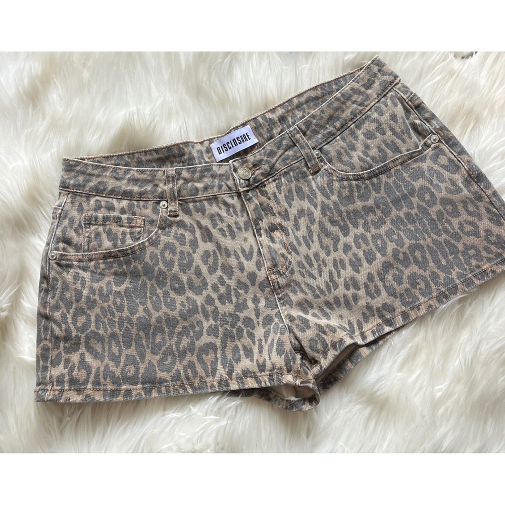 Disclosure Cheetah Jean Shorts 13 / 31" Brown Black